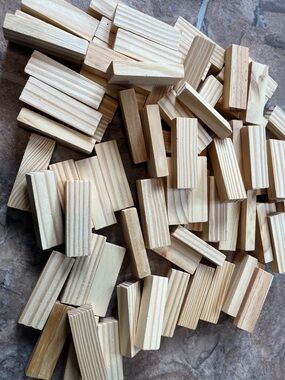 Natural Wood Jenga-Style Blocks - Unfinished Pine